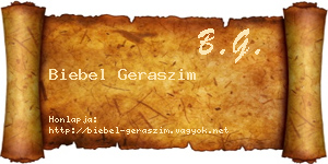 Biebel Geraszim névjegykártya